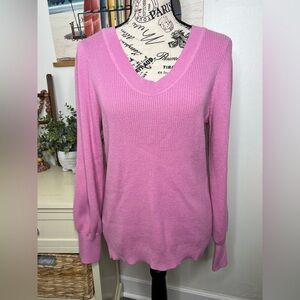 Loft V-Neck Ribbed Sweater